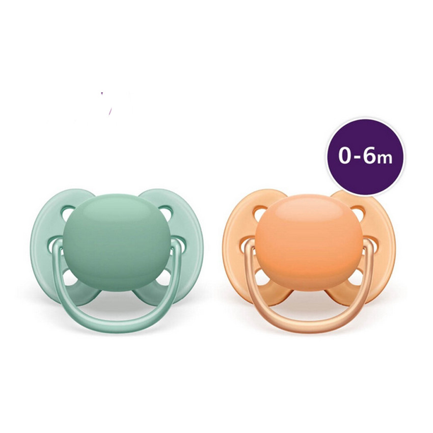 Sucette silocone Ultra Soft +0m - Cognac/Vert - 2 pièces - Vert (Philips Avent) - Image 1