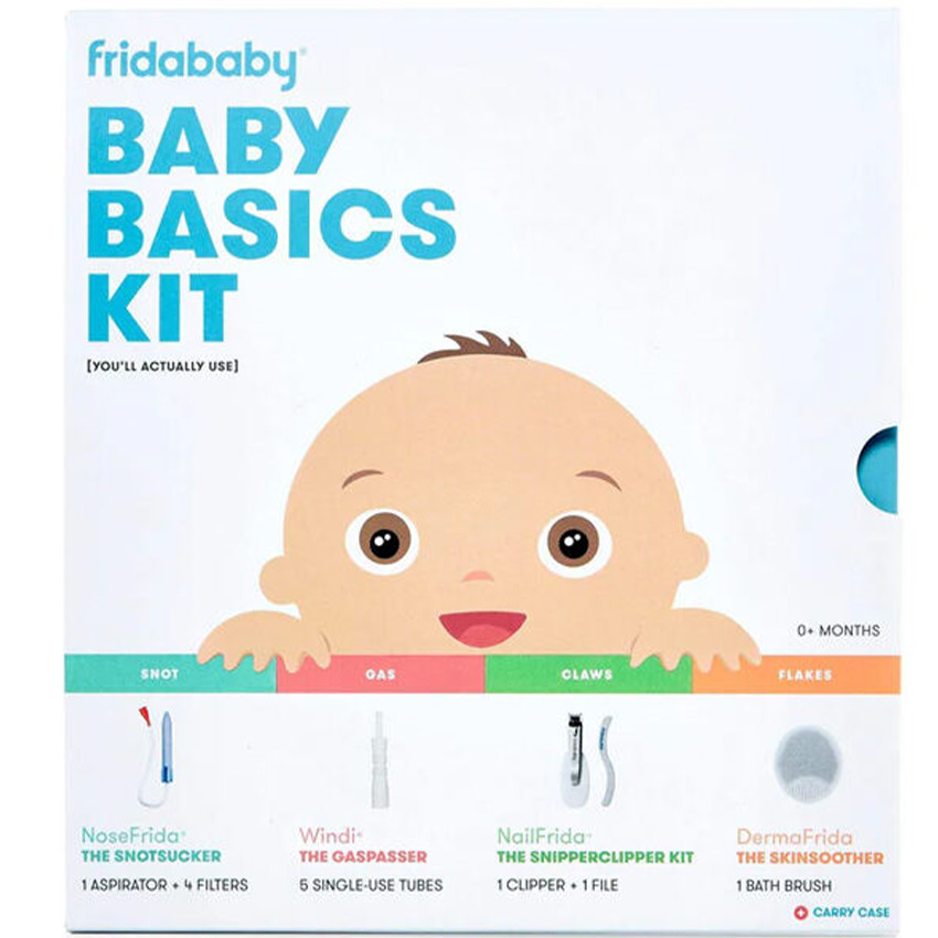 Kit soins bébé basics Blanc/bleu 