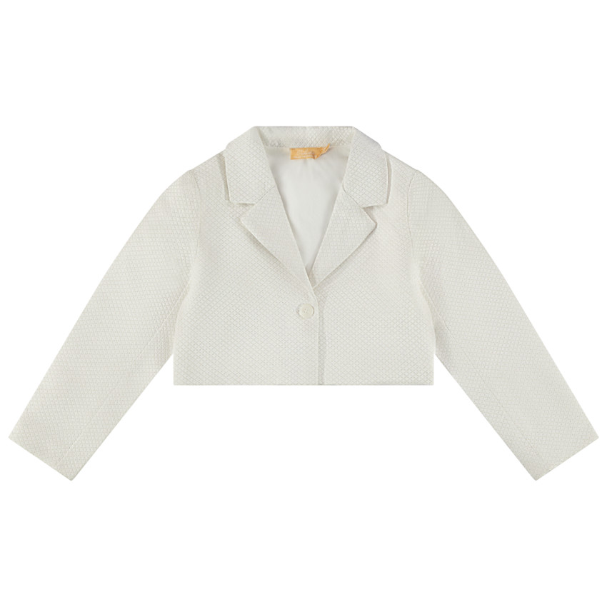 Veste courte de tailleur en jacquard et lurex pour fille