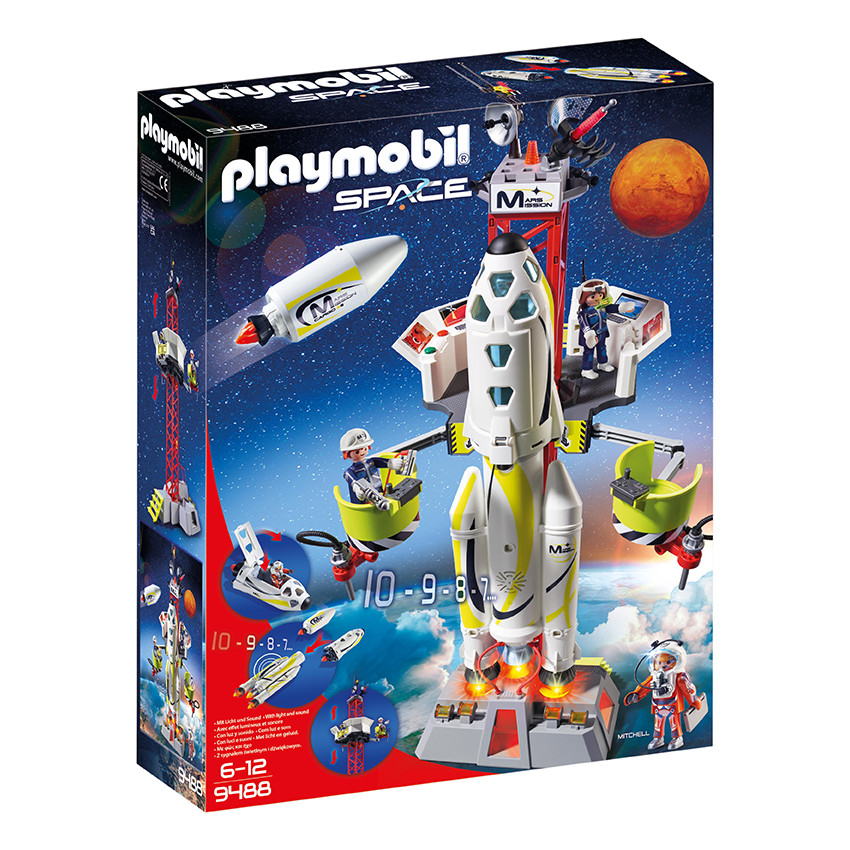 Fusée Mars avec Plateforme de Lancement 