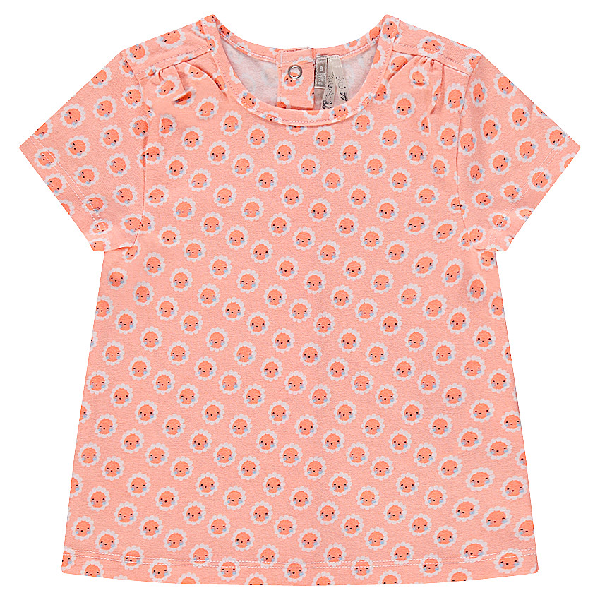 Tee-shirt manches courtes imprimé fleurs fantaisie 