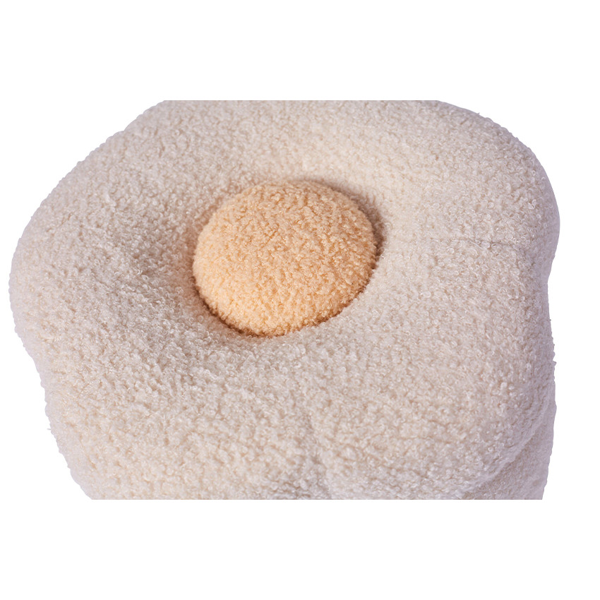 Pouf et coffre à jouets Fleur Blanc Cassé 