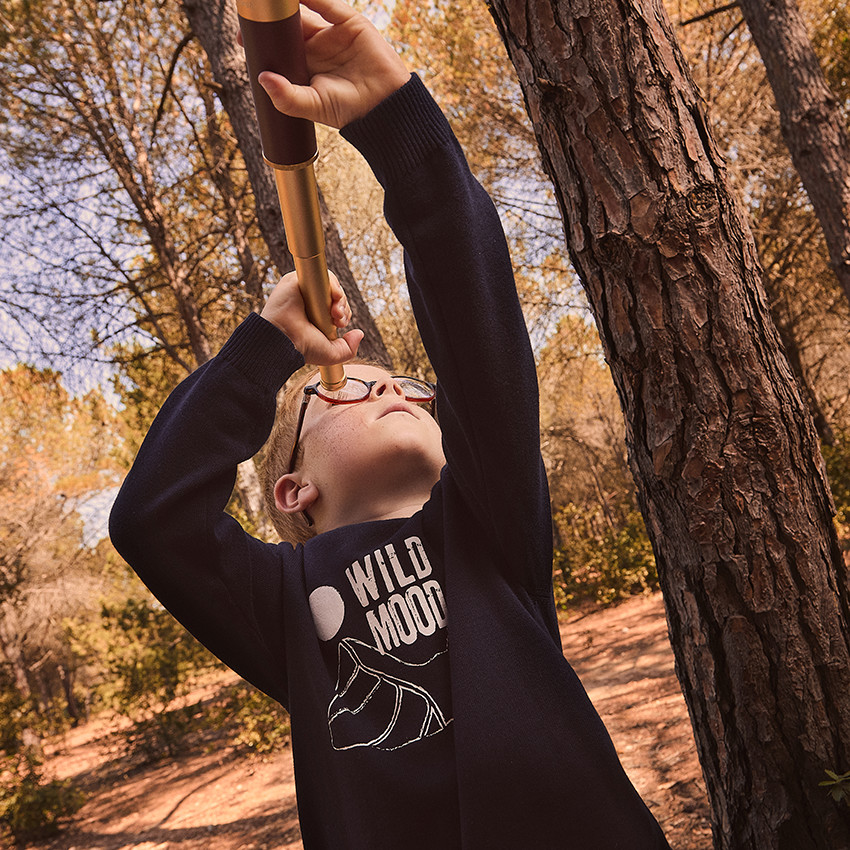 Pull en tricot uni print fantaisie pour garçon 