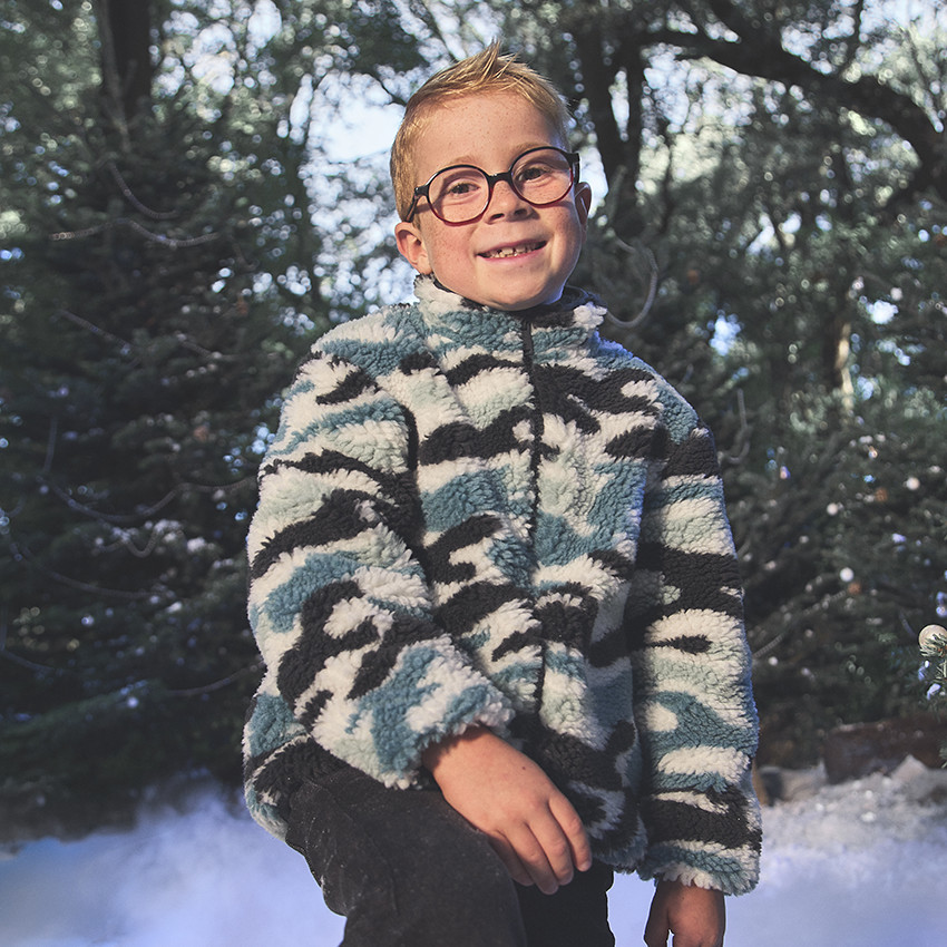 Veste en sherpa imprimé camouflage pour garçon 