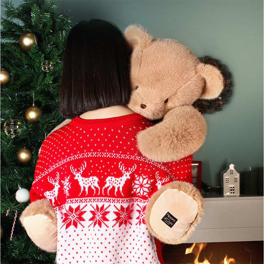Peluche Ours Clémentin 80CM Praline/Cacahuète 