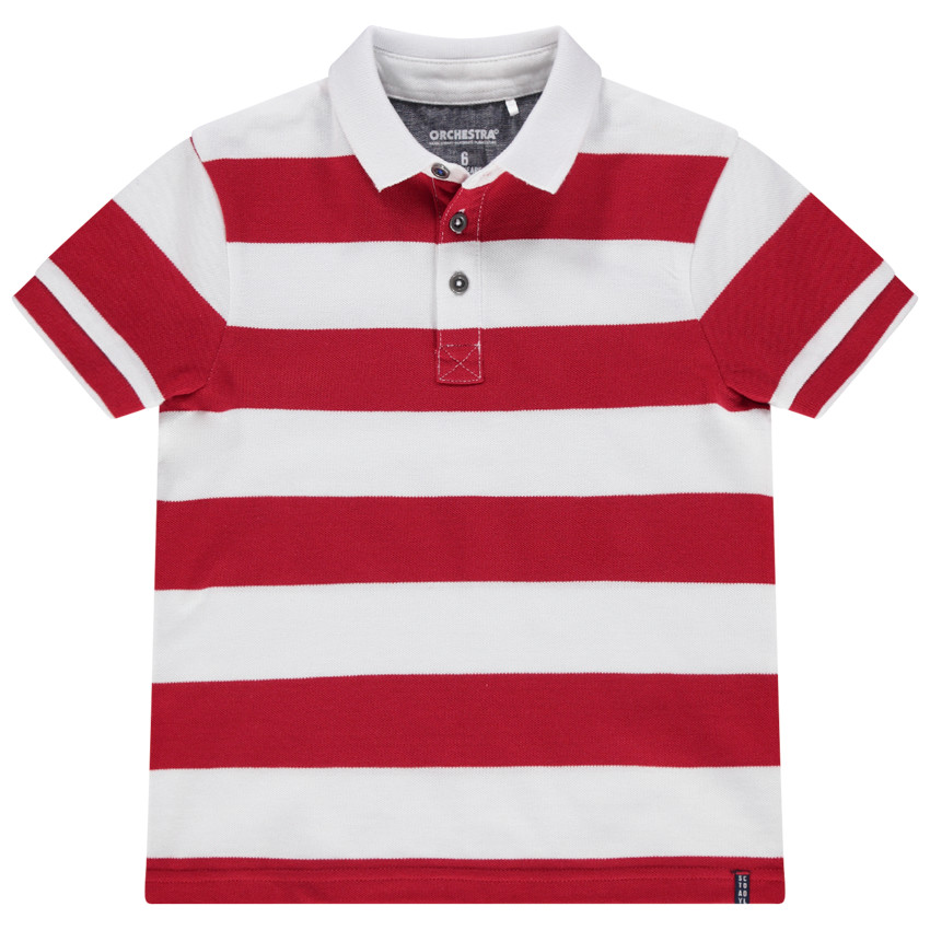 Polo manches courtes rayé en coton pour garçon 