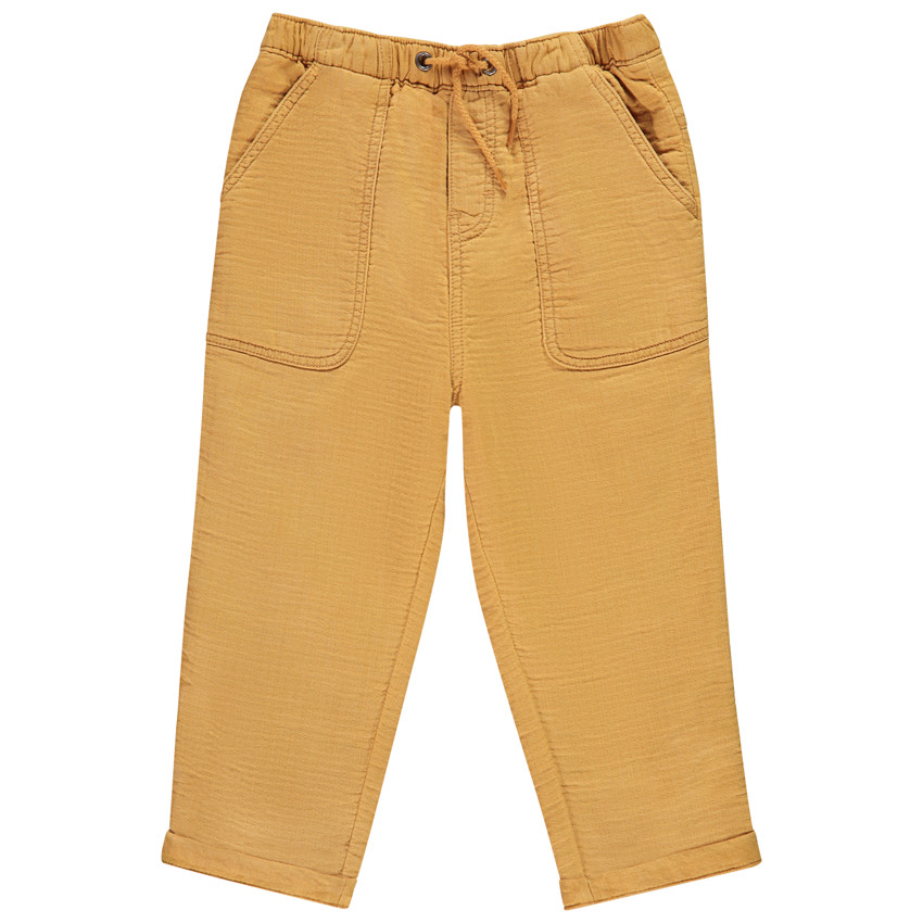 Pantalon uni en toile doublée pour bébé garçon 