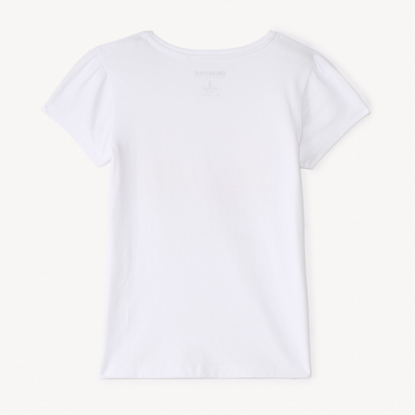 T-shirt manches courtes print fantaisie pailletées pour fille 