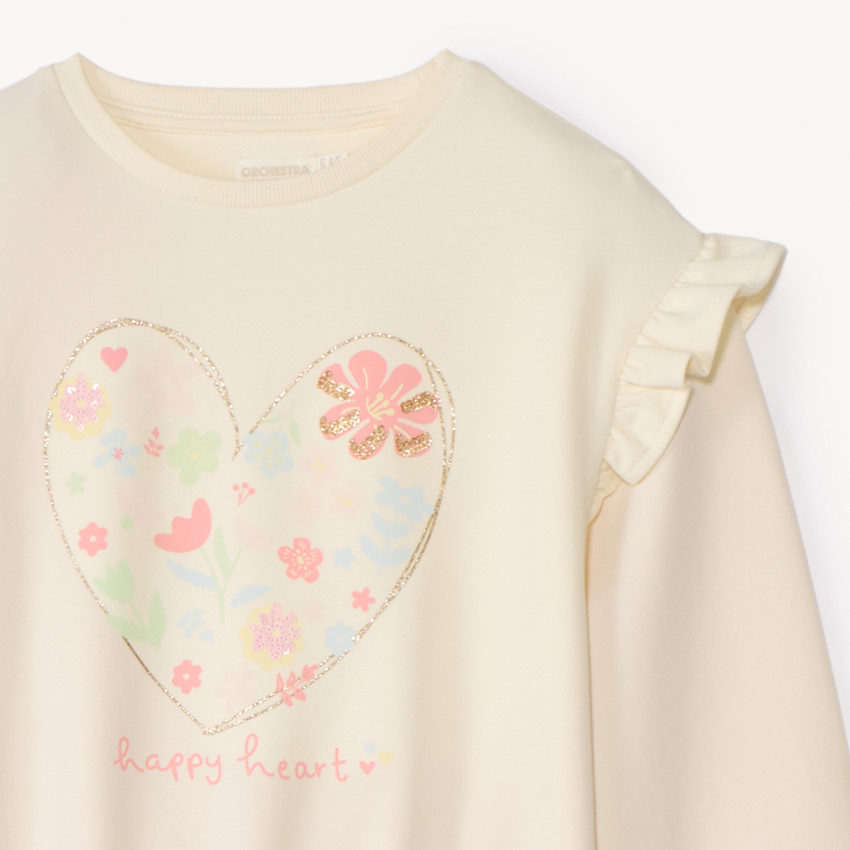 Ensemble jogging en scuba print cœur pour fille 