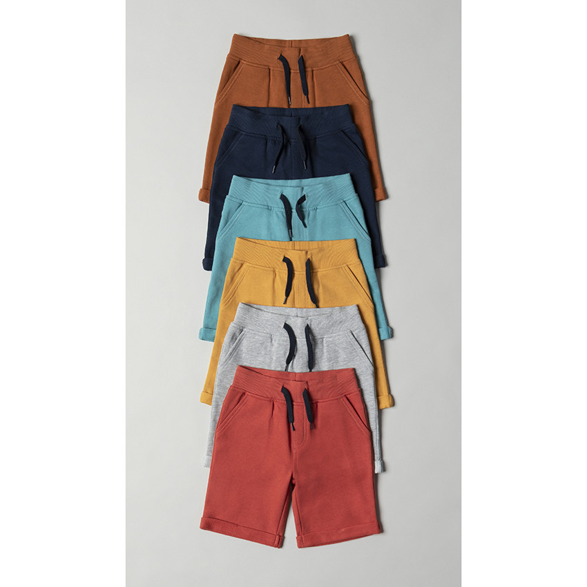 Bermuda en molleton uni à taille élastiquée pour garçon 
