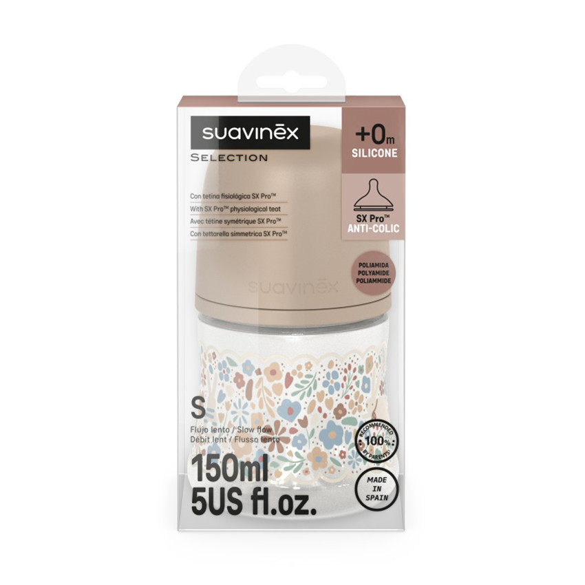 Biberon avec tétine physiologique SX PRO S 150ml Liberty beige 