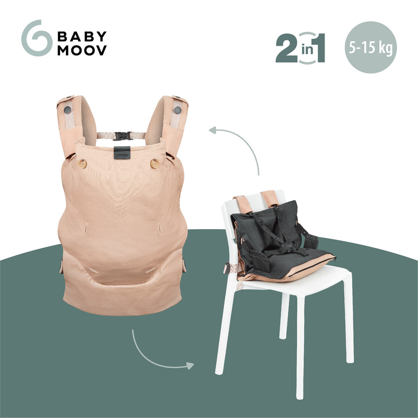 Porte-bébé évolutif Moov Boost - Beige/Noisette 