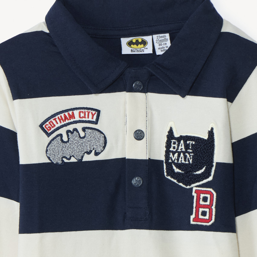 Polo manches longues rayé Batman Warner pour bébé garçon 
