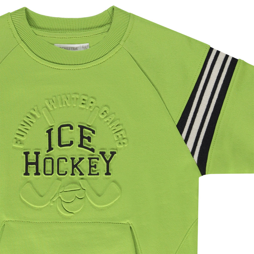 Sweat avec motif en relief hockey pour garçon 