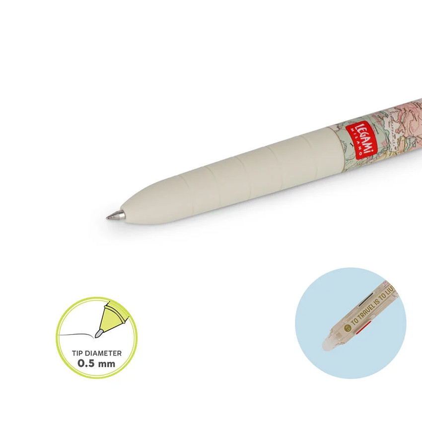 Stylo gel à encre effaçable Travel + 3 couleurs 