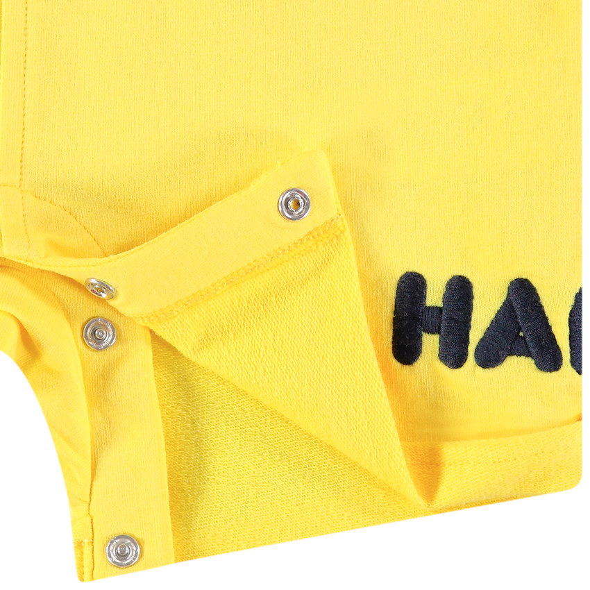 Ensemble t-shirt print yeux et salopette jaune Mickey Disney 