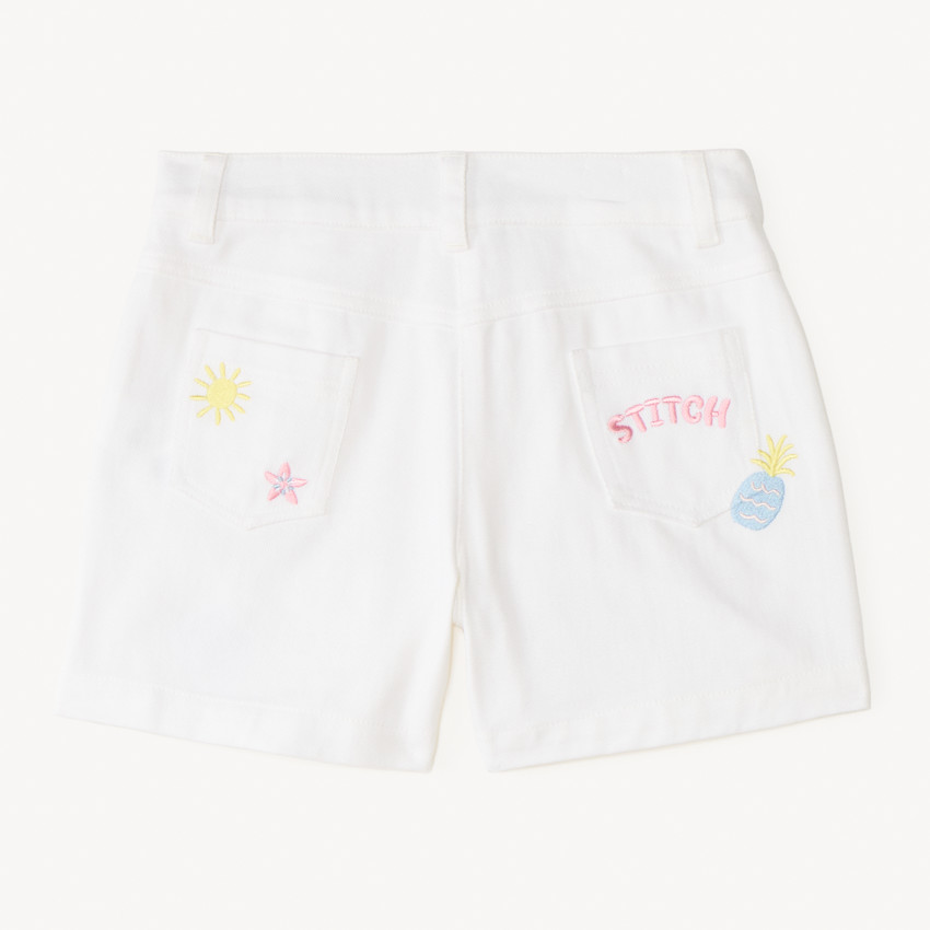 Short en denim broderie Stitch Disney pour fille 