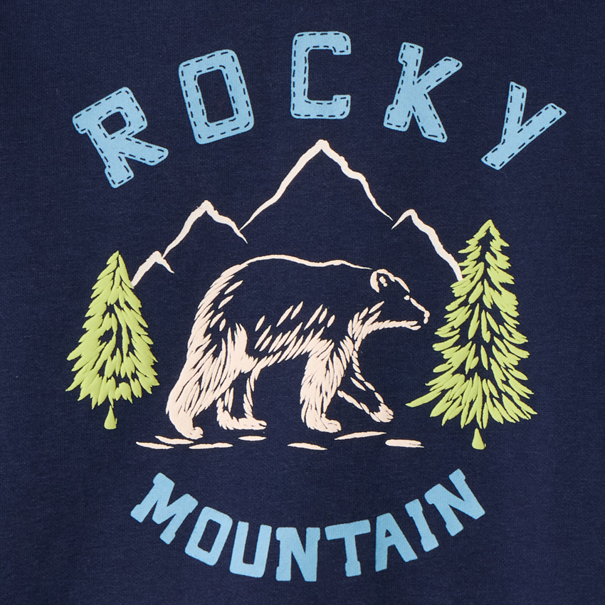 Sweat en molleton uni avec print et puff print fantaisie pour garçon 