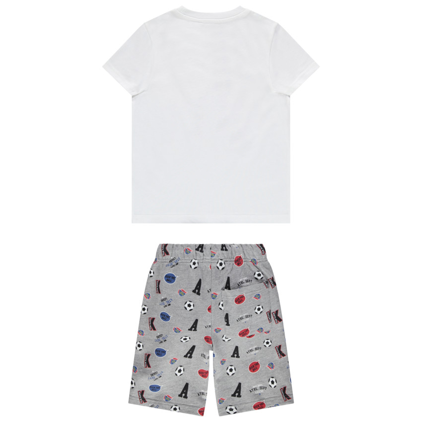 Ensemble avec t-shirt motif ballon en sequins magiques et bermuda 