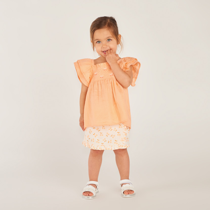 Jupe-short motif cerise pour bébé fille