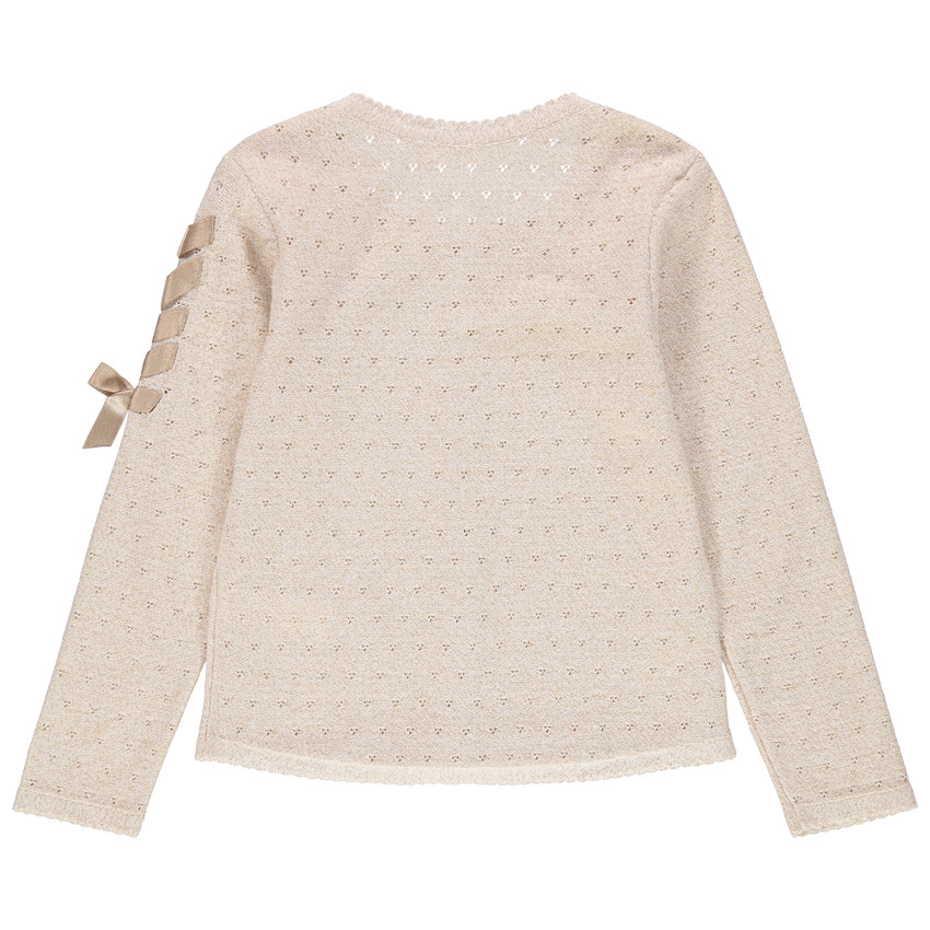 Gilet en maille ajourée avec ruban style corset  