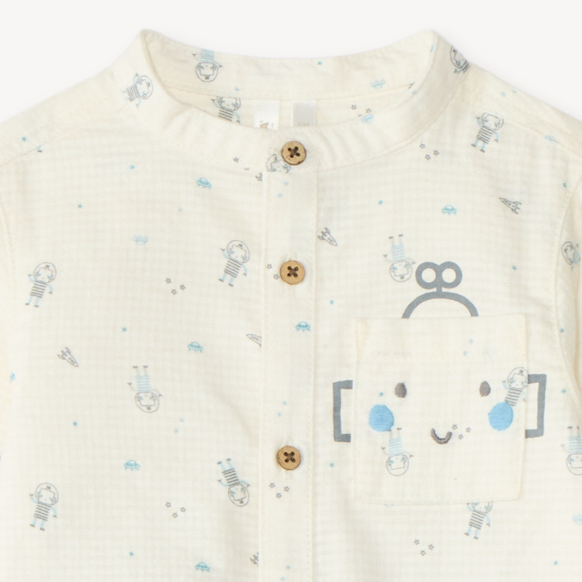 Ensemble 2 pièces chemise et pantalon motifs robots 