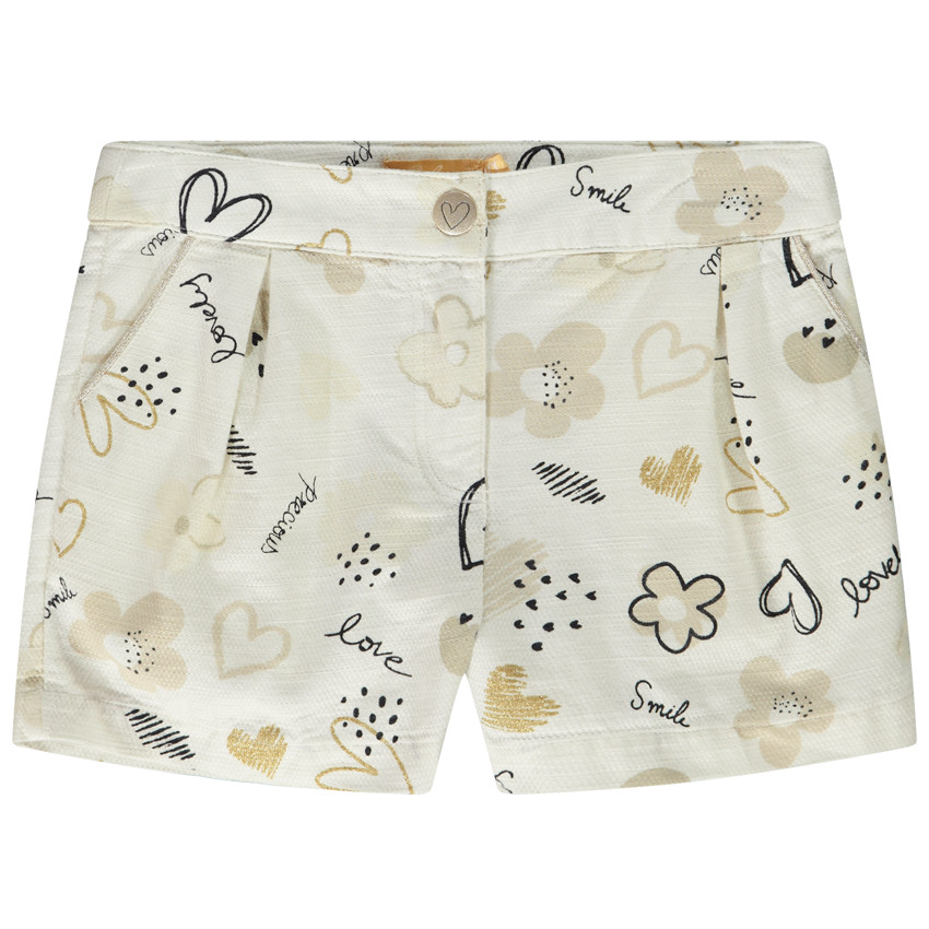 Short en coton piqué imprimé fantaisie pour fille 
