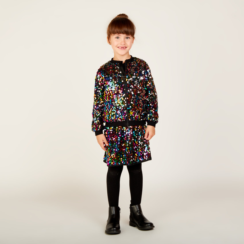 Bombers de fête à sequins multicolores pour fille 