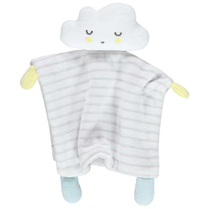 Doudou en velours rayé forme nuage