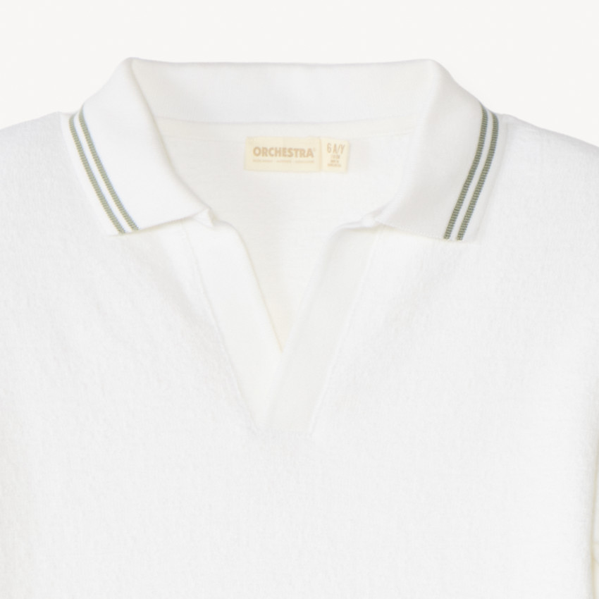 Polo manches courtes en maille fantaisie uni pour garçon 