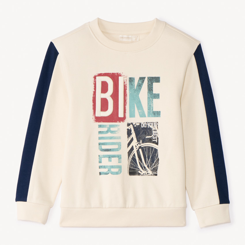 Sweat molleton brodé et photoprinté pour garçon 