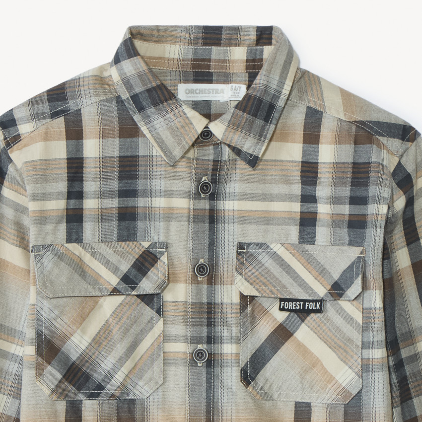 Chemise manches longues à carreaux pour garçon 