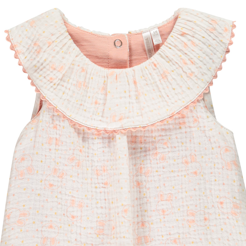 Combinaison courte en coton pour bébé fille 