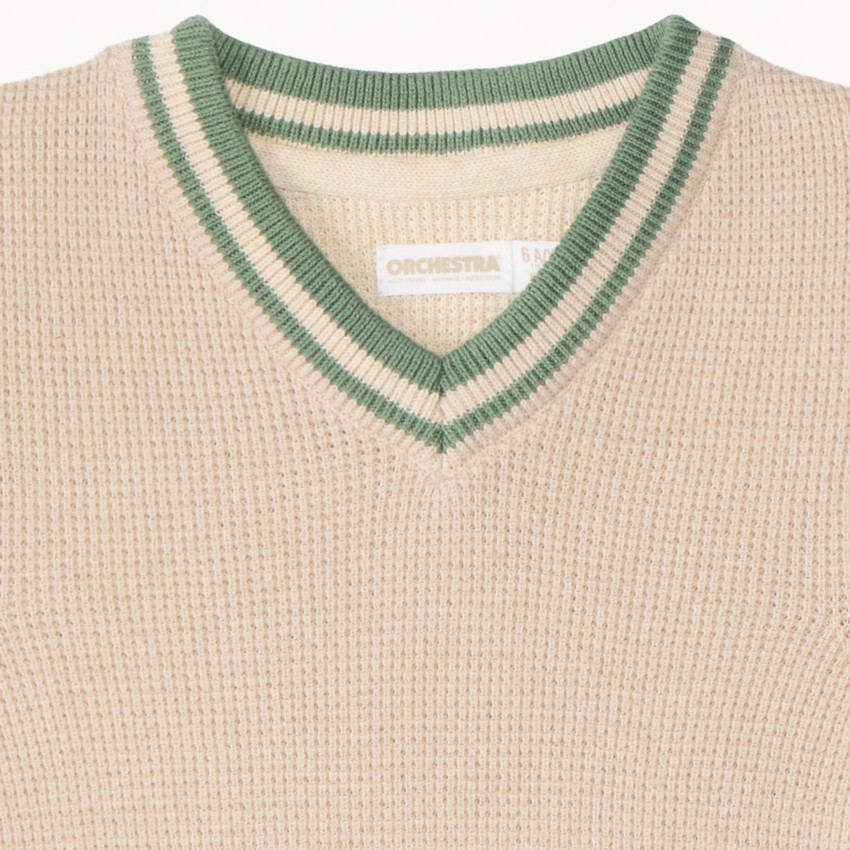 Pull sans manches en tricot uni pour garçon 