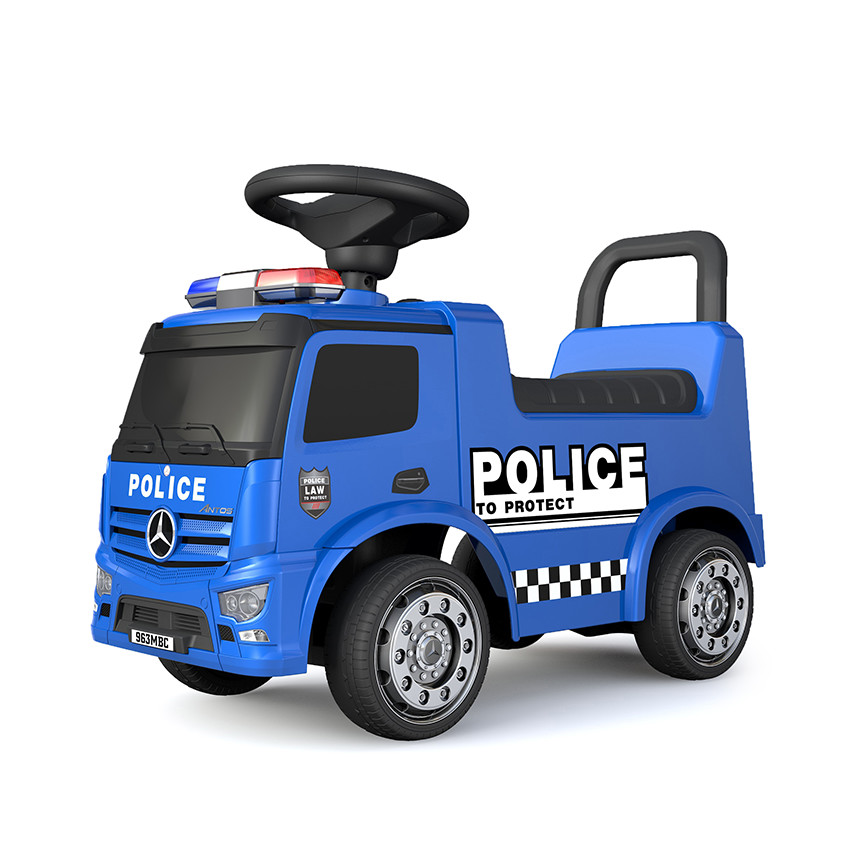 Porteur sonore et lumineux camion de police Mercedes Antos bleu 