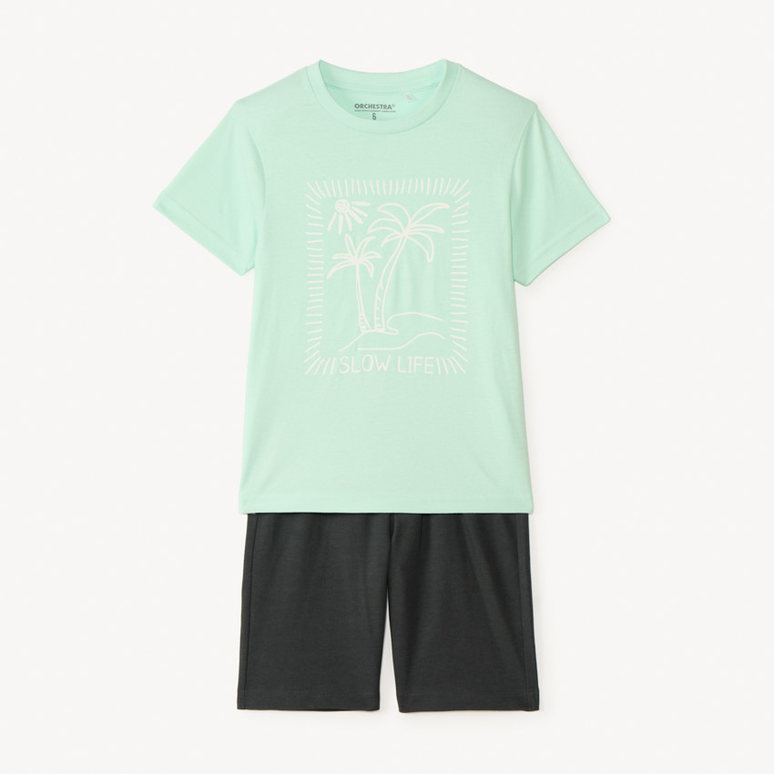 Ensemble court 2 pièces avec print palmier pour garçon