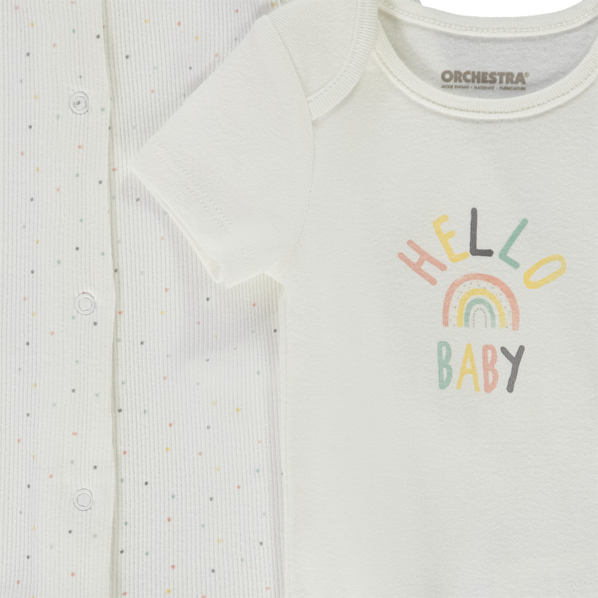 Ensemble 2 pièces dors-bien et body Hello Baby pour bébé  