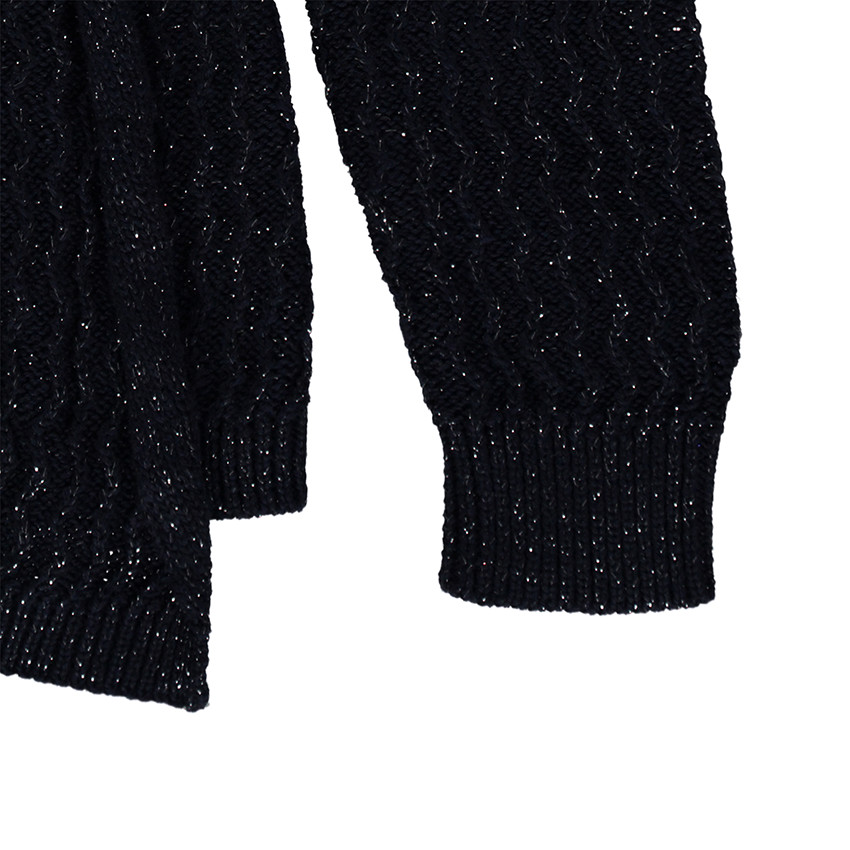 Junior - Gilet en tricot mélangé de fil doré 