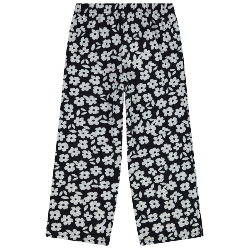 Pantalon large en jersey imprimé fleuri pour fille 