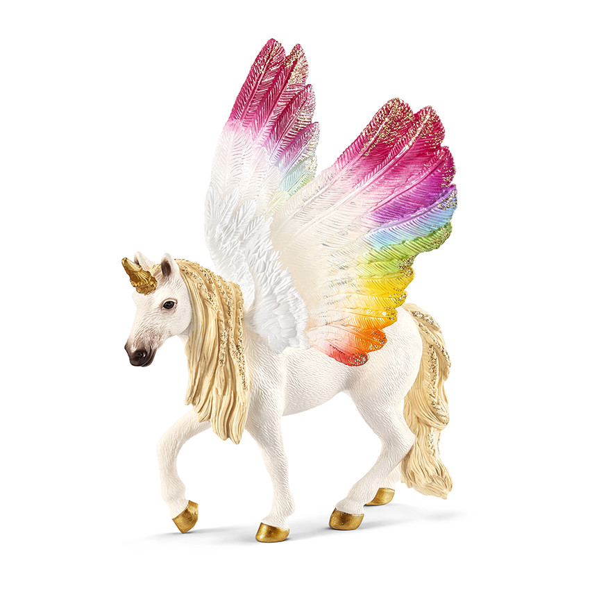 Figurine licorne ailée arc-en-ciel 