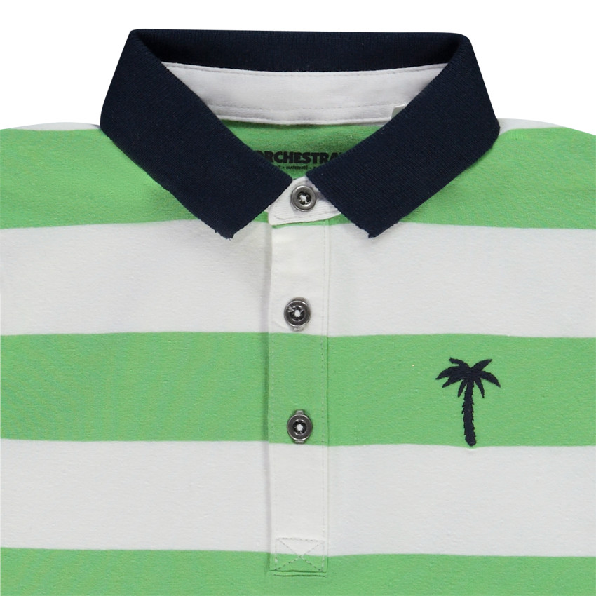 Polo manches courtes rayé broderie palmier pour garçon 