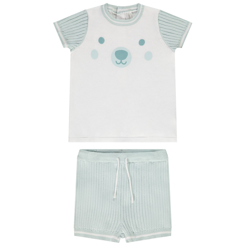 Ensemble t-shirt manches courtes + short ourson pour bébé garçon