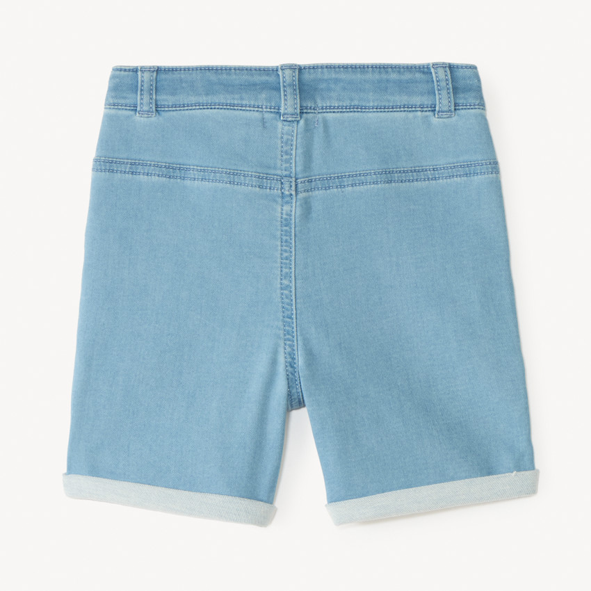 Bermuda en jean style workwear avec broderie palmier pour bébé garçon 