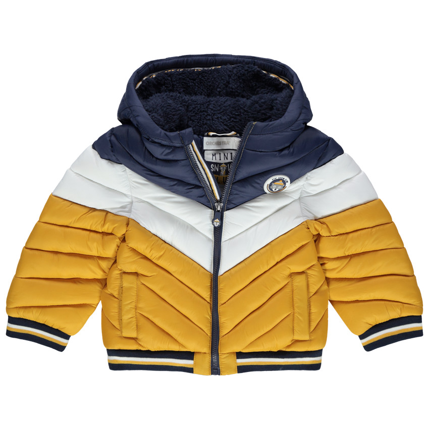 Doudoune matelassée tricolore à capuche pour bébé garçon