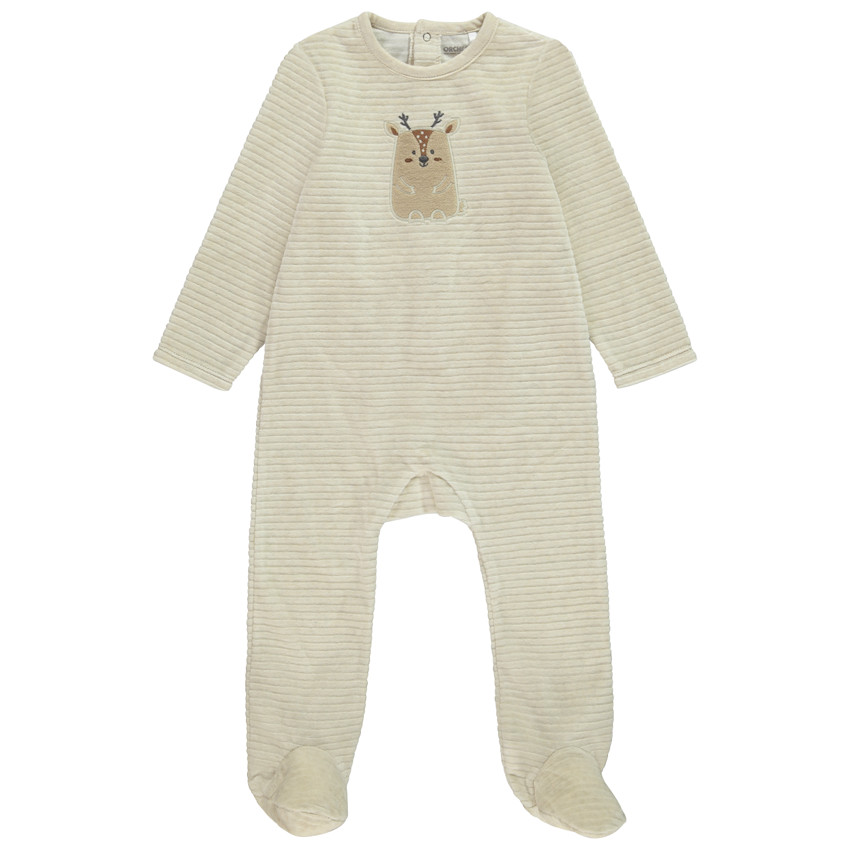 Dors-bien en velours patch animal pour bébé avec ouvertures différentes selon l&#39;âge