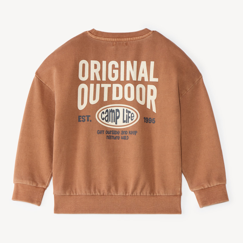 Sweat molleton oversize garçon print fantaisie 