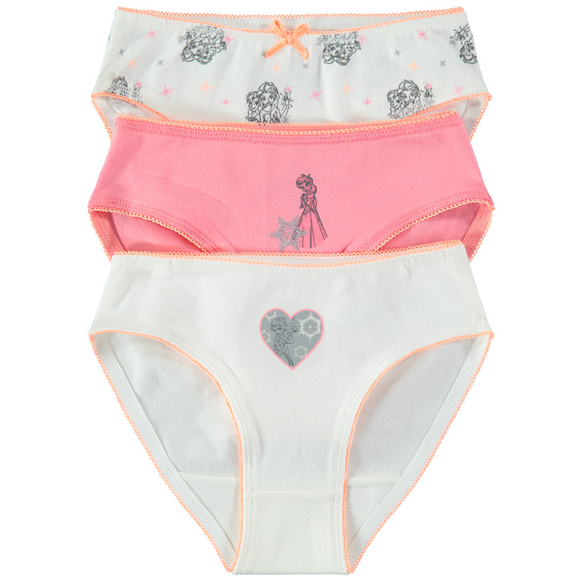 Lot de 3 culottes en coton avec print Elsa Reine des neiges Disney 