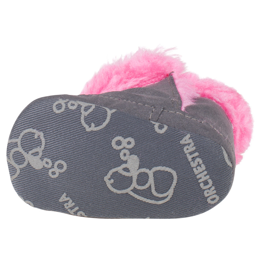 Bottines grises avec fausse fourrure et print girafe 