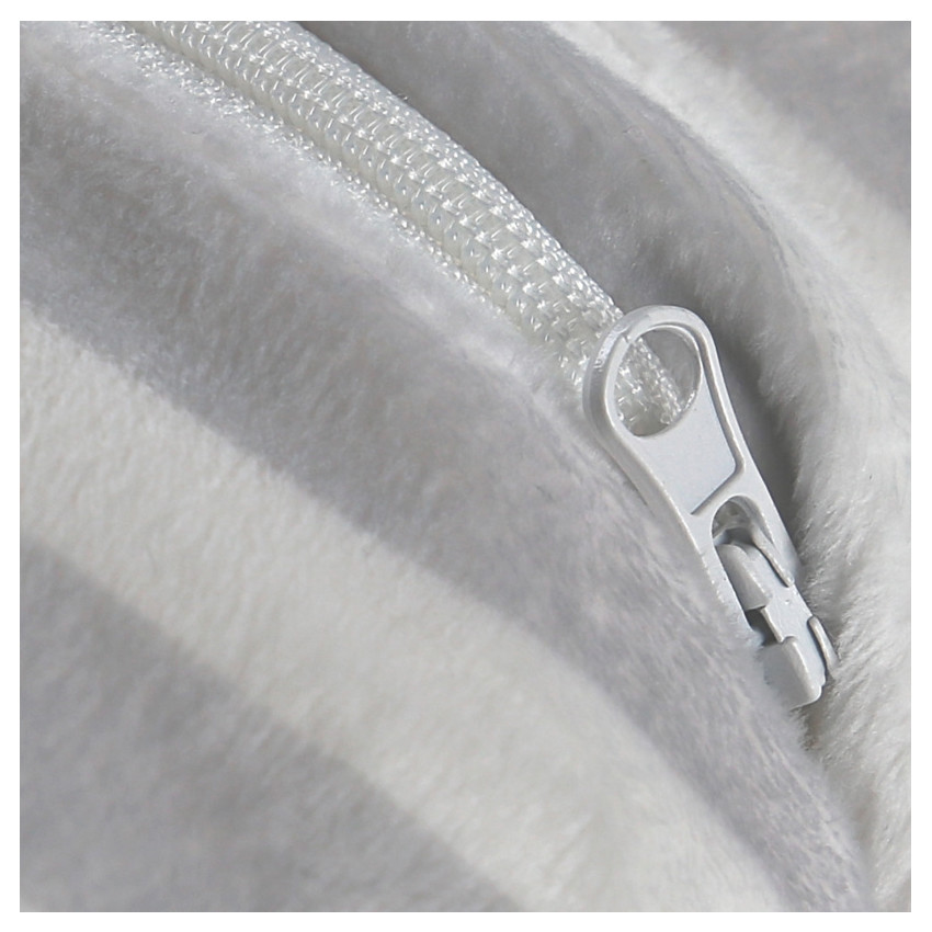 Coussin de décoration Anna et Milo rayé - Gris/Blanc  