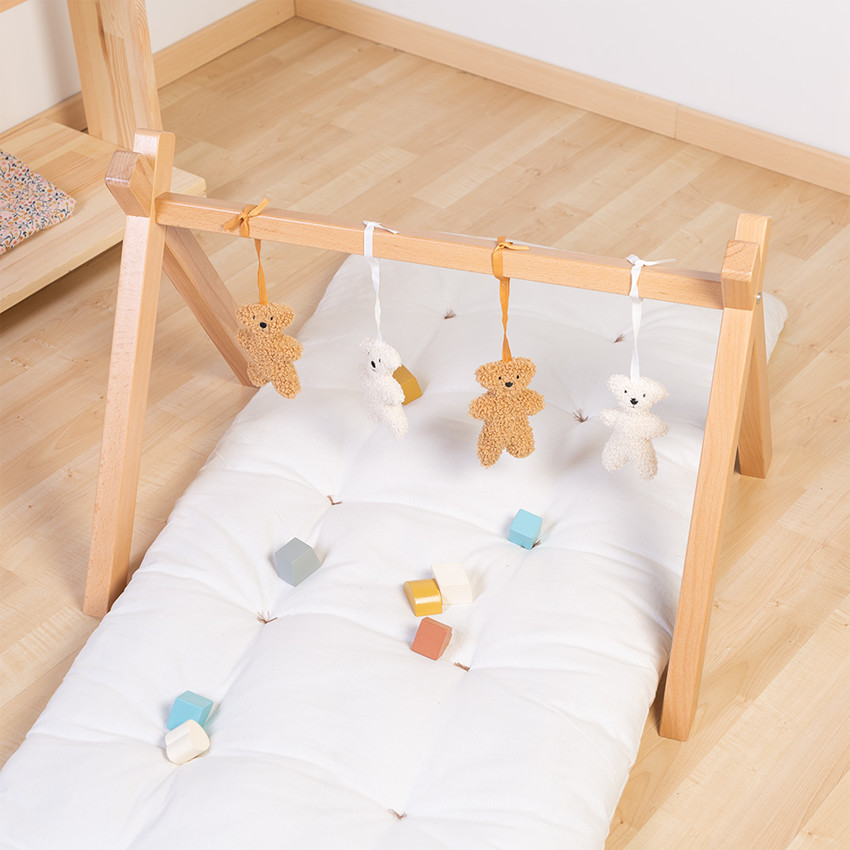 Lot de 4 peluches à suspendre Teddy 